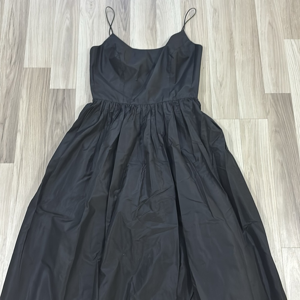 Karen Lorrance Silk Cocktail Black Spaghetti Evening Maxi Dress Size 12 - Picture 14 of 16